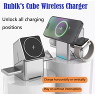 SG Spin Wireless Charger | 3-in-1 Magnetic Wireless 15W Fast Charging, Compatible with Apple Watch a