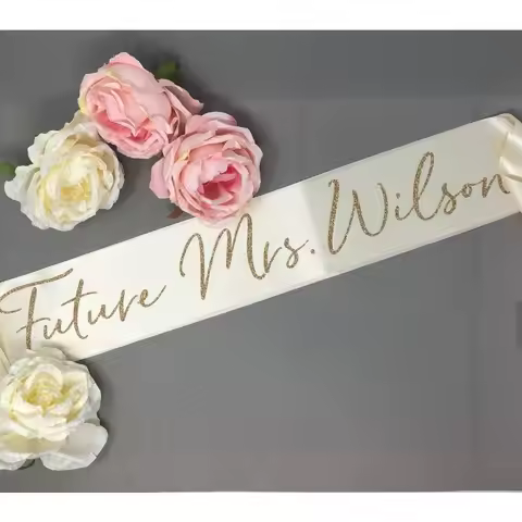 Personalized Future Mrs. Sash Bridal Belt 4” Wide Bachelorette Favor Bridal Shower Decoration Party 
