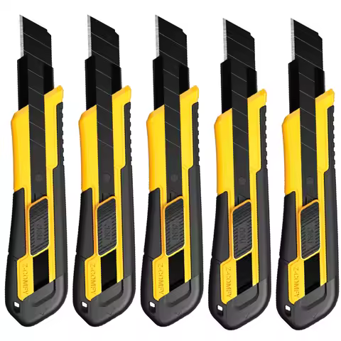 DELI Utility Knife 18MM Wide Snap-Off Blades, Exacto Knife for Cutting Box, Wrapping, Cardboard Cutt