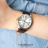 Valentino范倫鐵諾 光碟錶盤設計真皮手錶腕錶 【NE1090】