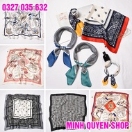 Satin Silk Patterned Turban Large Size 70x70 cm Fashion