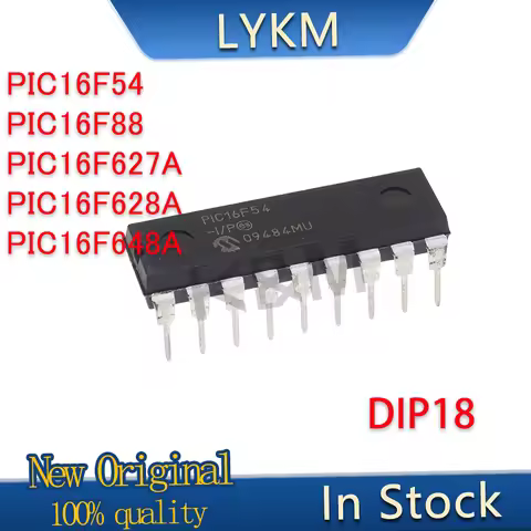 5/PCS New PIC16F54-I/P PIC16F54 PIC16F88-I/P PIC16F88 PIC16F627A PIC16F628A PIC16F648A -I/P DIP18 Mi