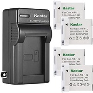 Kastar 4-Pack Battery + AC Wall Charger Replacement for Canon NB-11L NB11L, NB-11LH NB11LH Battery, 