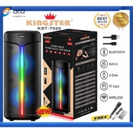 ✧❏KINGSTER 7020 Double 8.5*2 Inches Trolley Portable Wireless Bluetooth Outdoor Speaker With Free Mi