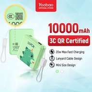 【3C Certified】Yoobao Powerbank M4Mini/6024/6024MNQ 10000mAh 10W/PD20W Mini Cute Portable with Dual I