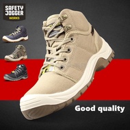 Safety Jogger desert-EH Mid Cut Lace Up Safety Shoes Safety boots Men Anti-smashing Anti-piercing Lightweight Breathable Work Shoes WCDW