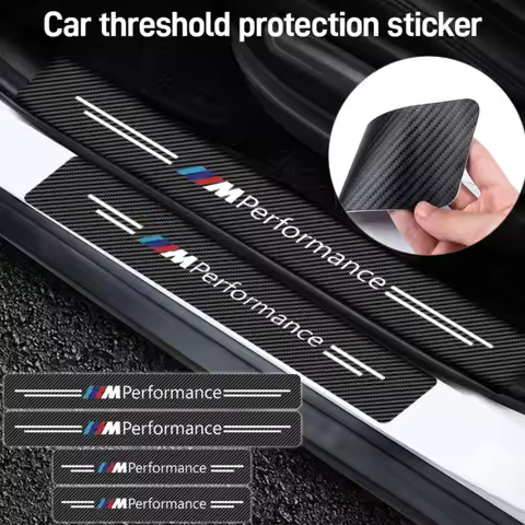 Carbon Fiber Car Door Sill Protector Stickers For BMW M E46 E90 E60 F30 E39 F10 F20 E87 E36 F20 F30 