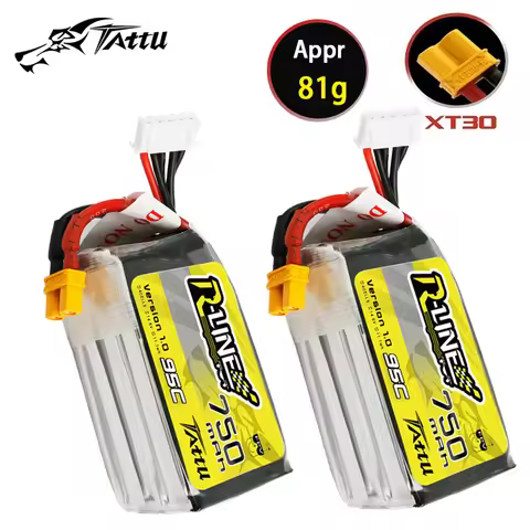 TATTU-R-LINE 1.0 14.8V Lipo Battery 750mAh 95C For RC Helicopter Quadcopter FPV Racing Drone Parts 4