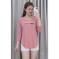 T-Shirt Wanita Sleeve 7/8 Spandex Jersey Printing