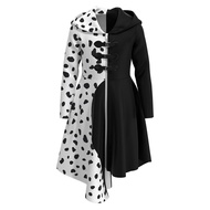In Stock Kids Girls Cruella Deville Cosplay Costume Dress Halloween Outfit Skirt