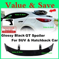Mazda 3 CX5 CX30 CX8 GT Spoiler Sporty For SUV & Hatchback Glossy Black Rear Roof Top Boot Wing Mazd