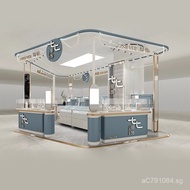 Atrium Necklace Jewelry Seven-Degree Glass Display Cabinet Design Mall Island Display Cabinet Luxury