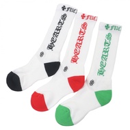 全新 Chrome Hearts SOCKS-U-SPORT 匕首刺繡襪子，3 雙裝，白色、RED和綠色，S 碼（23-25 厘米），日本製造，男士款