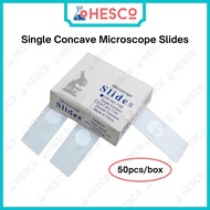 Single Concave Microscope Slides — 50pcs, Sail Brand 7103, 25.4x76mm, 1.0–1.2mm Thickness, Laborator