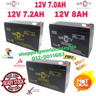 gpower/wincity 6v 4.5ah /12v 7.0/7.2/8.0/12ah rechange battery for solar alarm system autogate(Free Cable Lug)