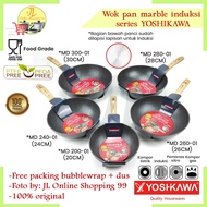 Md series electric induction marble wok pan / YOSHIKAWA non-stick pan