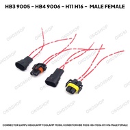 Car Foglamp Headlamp Connector HB3 9005 HB4 9006 H11 H16 Male Female Connector