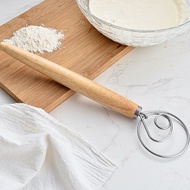 43cm Oak Handle Flour Coil Mixer Baking Tools