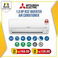 [Permasangan Percuma] Ansuran Mudah Penghawa Dingin Mitsubishi 1.0 HP R32 Inverter Air Conditioner
