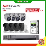 8 Channel Hikvision 4MP POE Network NVR CCTV System With 8 x POE Camera With Optional HDD Bundle - 8