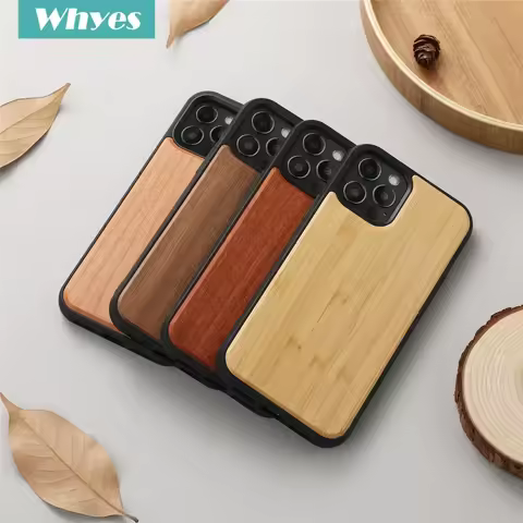 for iPhone 17 1Pcs free Personalized Custom Gift Solid Wood Bamboo Phone Case for iPhone 13 14 15 16