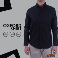 CW Oxford Shirt – Long Sleeve | เสื้อเชิ้ตคอปกผู้ชาย ผ้าอ็อกซ์ฟอร์ด สีดำ – เรียบหรู ใส่ได้ทุกวัน
