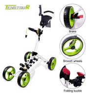 Factory Hot 4 Wheels Customized Foldable Pull Push Golf Cart Golf Trolley