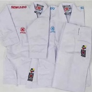 MERAH Senkaido Master-Gi Kata karate shirt combo / combo (2 shirts 1 pants) Red and Blue Embroidery