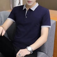 M-5XL Korean Business Casual Plus Size Short Sleeved Polo Shirt Men Summer Simple All Match Collar T Shirt