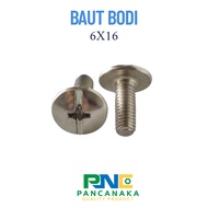 BODY BOLT 6X16 - 10 PCS