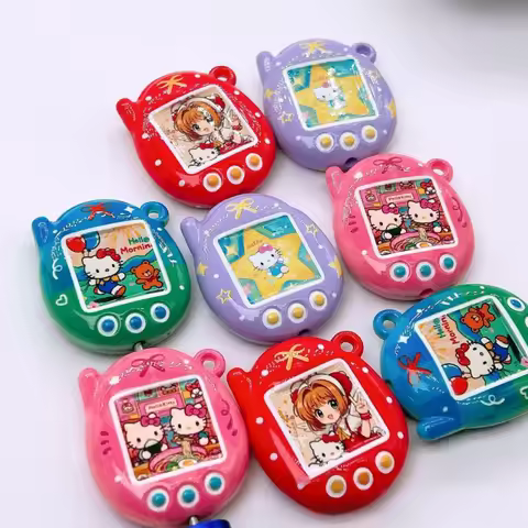 Cartoon Anime Hello Kitty tamagotchi KT Vertical Hole Hanging Hole Bead Handmade DIY Jewelry Charms 