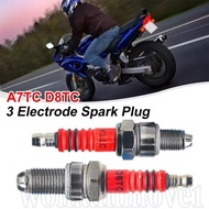 1/2pcs Racing Spark Plug - D8TC A7TC High Performance spark plug - 3-Electrode Motorcycle Spark Plug