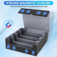 PU Leather 4 Rows Thin Card Slab Storage Box Card Holder Magnetic Case Organizer For PSA For BGS For
