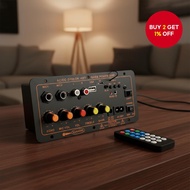DIY Bluetooth Audio Amplifier Module, Bluetooth 5.0 D100 Subwoofer with Dual Microphone Support, 12V