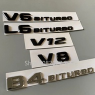 2017 Flat Letters ABS Car Emblem for V8 BITURBO V6 BITURBO L6 BITURBO B4 BITURBO Car Styling Trunk B
