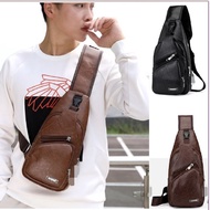 SQ USB Charging Men’s Chest Pouch Messenger Bag Sling 12G2