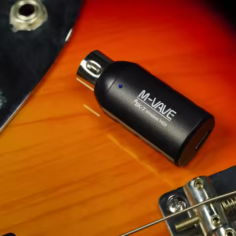 M-VAVE SK7 MIDI Adapter Wireless Midi Receiver Ultra-Low Latency Plug & Play USB-C Rechargeable Adap