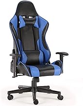 Racing Game Chair PU Leather Gamer Chair Adjustable Swivel Chair for Teens Adults Girls,High Back Gaming Chair,Ergonomic Office Computer Chair with Headrest Lumbar Pillow-Blue 60x122-132cm(24x48-52inc