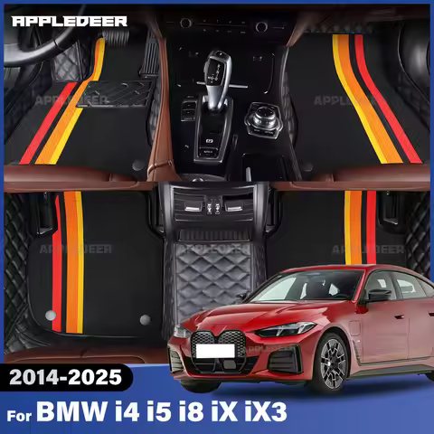 For BMW i4 i5 i8 iX iX3 2014-2025 Double Layer Car Floor Mats Custom Auto Carpet Cover Interior Acce