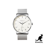 【KANGOL】簡約刻紋米蘭錶手錶-閃耀銀(KG71838-07X)