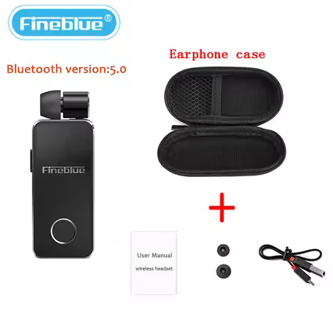 Fineblue F2 Pro Bluetooth 5.0 Earphone Easy to Pair aluminium alloy Stereo Handsfree retractable hea