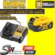 DeWalt 20V MAX 4.0Ah Battery Kit + 4.0Ah Charger DCB182 DCB 182 1x / 2x Battery DCB 1104 DCB1104