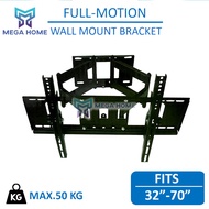 New TV Bracket Adjustable 32"~70” inch Full Motion Double Arm Swivel Tilt TV Wall Mount Bracket Tilt 15°c Swivel 120°c
