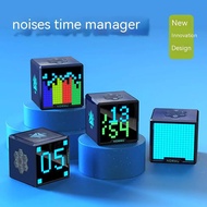 Desktop Alarm Clock Time Manager Pick-up Rhythm Weather Synchronization Wifi RGB Night Light Pixel Style Electronic Clock