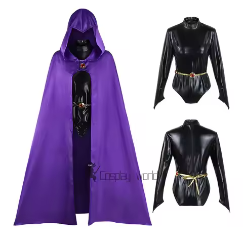 Raven Cosplay Costume Women Halloween Titans Cosplay Jumpsuit Cloak Set Party Costumes Bar Show Clot