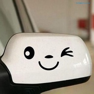 ||HL||2Pcs Y-111 Car Sticker Waterproof Non-fading Cartoon Reflective Cute Smile Rearview Mirror Sticker for Modification