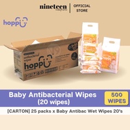 [CARTON] Hoppi Antibacterial Premium Baby Wet Wipes (20/80Wipes)