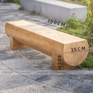 Original Wood Long Bench Solid Wood Leisure Rest Area TV Cabinet Shoe Changing Bench Public Outdoor 