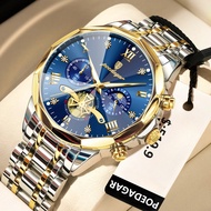 POEDAGAR Men's Luxury Business 3ATM Waterproof Luminous Chronograph Quartz Watch