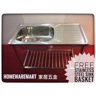 Solid Stainless Steel 3304 Single Bowl Kitchen Sink Table